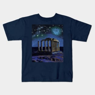 Ancient Greece Temple Oil Painting Kids T-Shirt